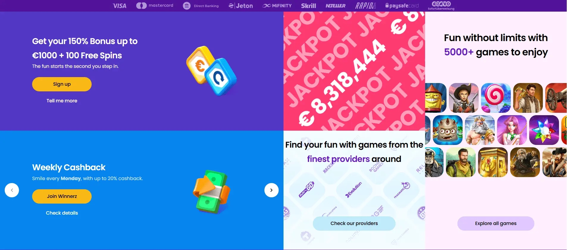 Gewinner Online -Casino -Spielautomaten -Boni