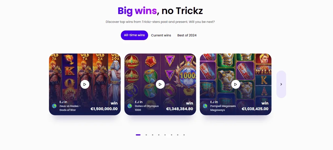 Trickz riesiger Jackpot -Gewinn