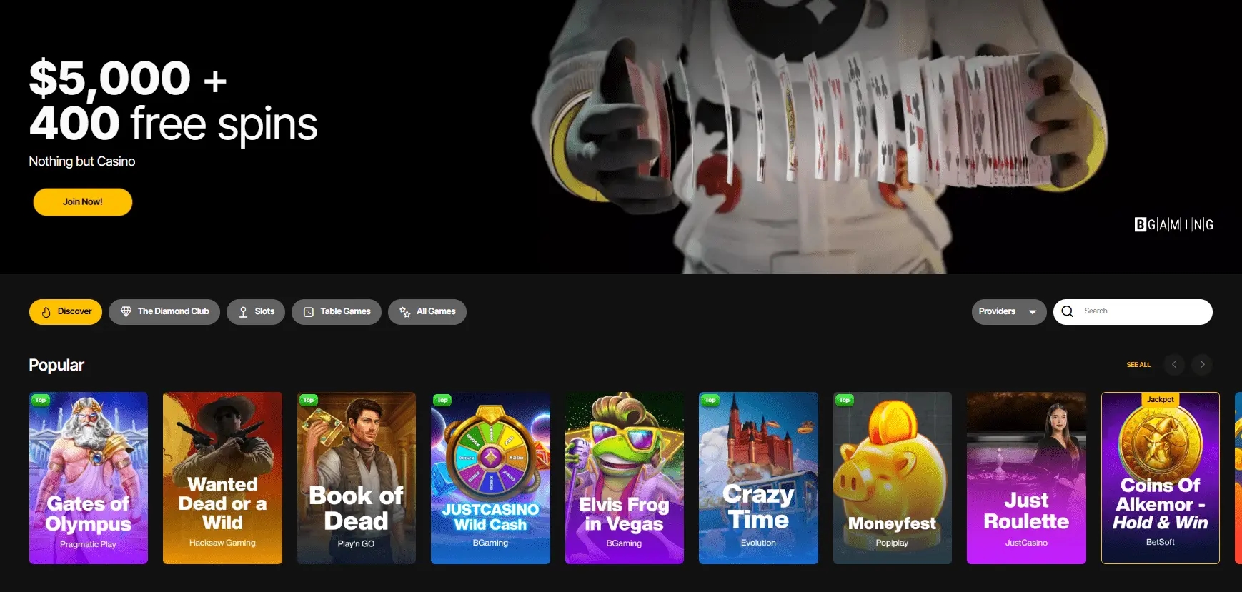 JustCasino Slot -Maschinen und Boni